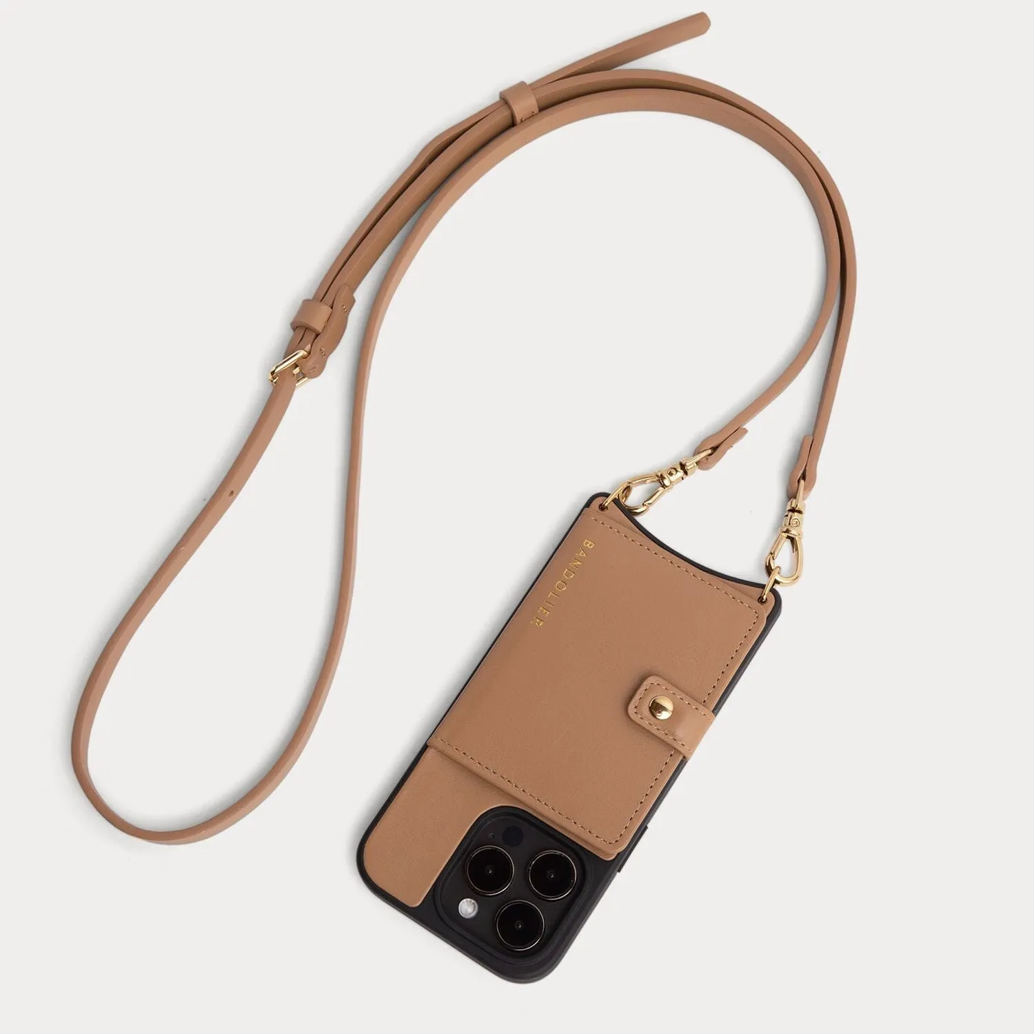 Mila MagSafe Charging Crossbody Bandolier - Tan/Gold