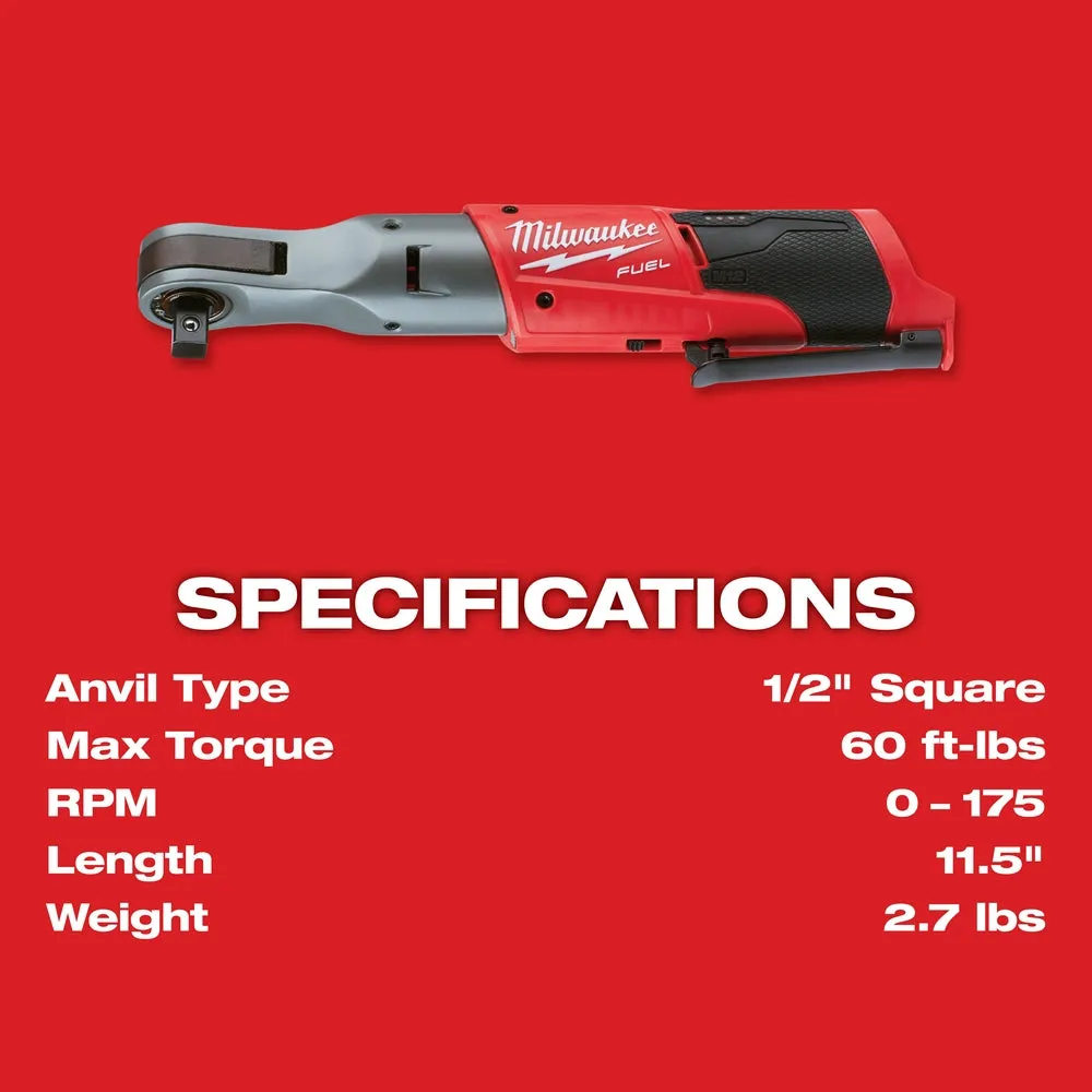 Milwaukee 2558-20x5HO M12 FUEL 12V 1/2" Ratchet w/ 5AH Battery