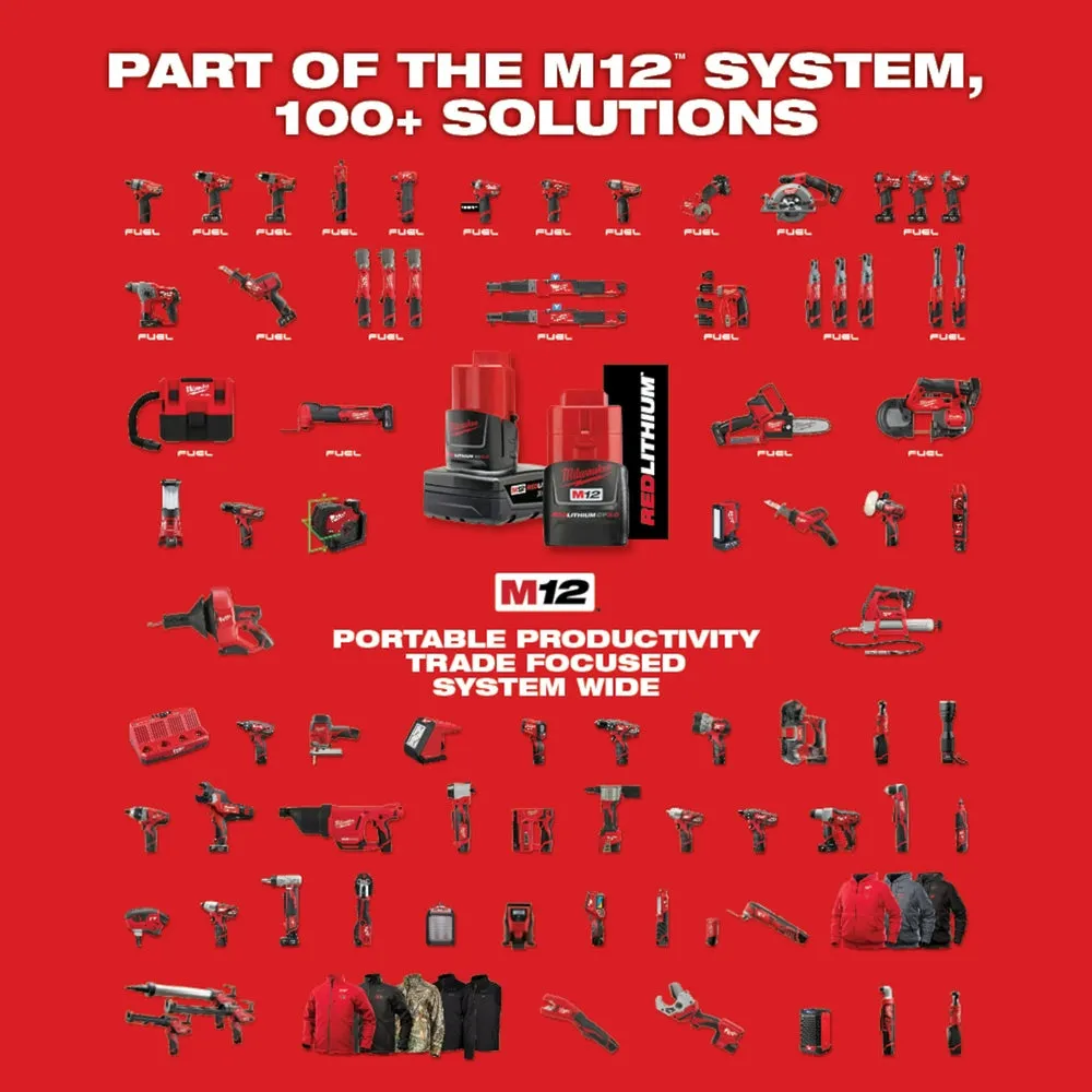 Milwaukee 2558-22 M12 FUEL 12V 1/2-Inch 60-Ft-Lbs. Li-Ion Cordless Ratchet Kit