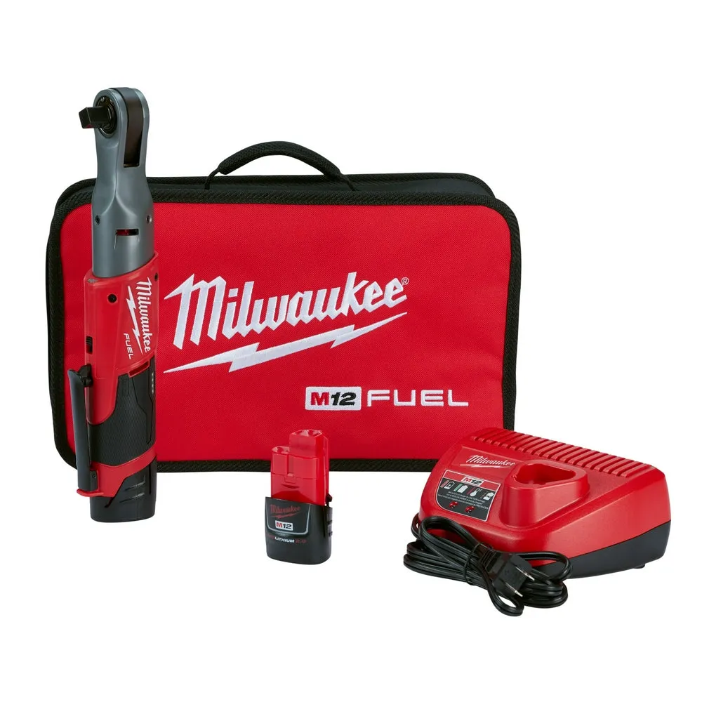 Milwaukee 2558-22 M12 FUEL 12V 1/2-Inch 60-Ft-Lbs. Li-Ion Cordless Ratchet Kit