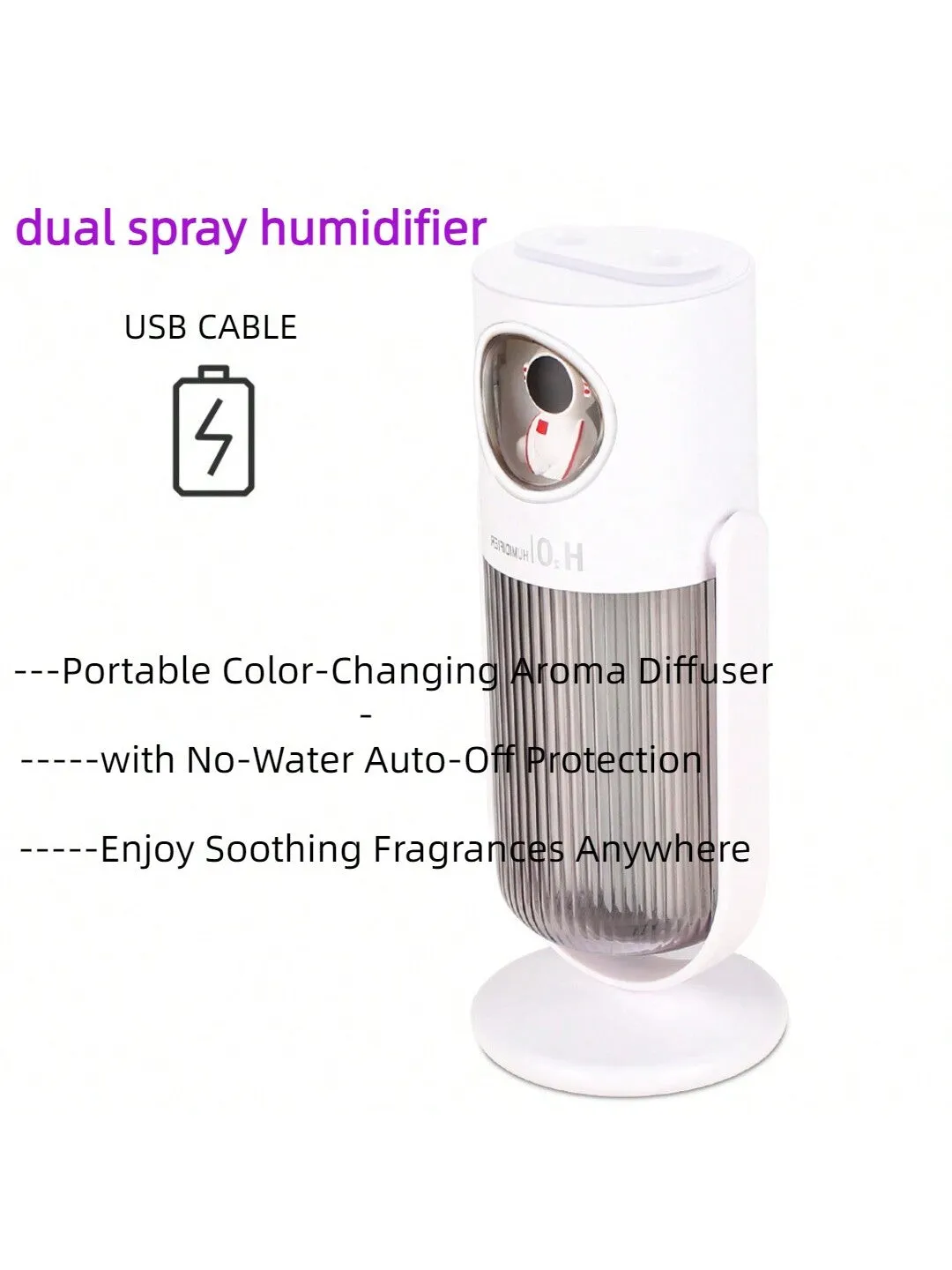 Mini Humidifier, Dual Mist Spray Humidify Device