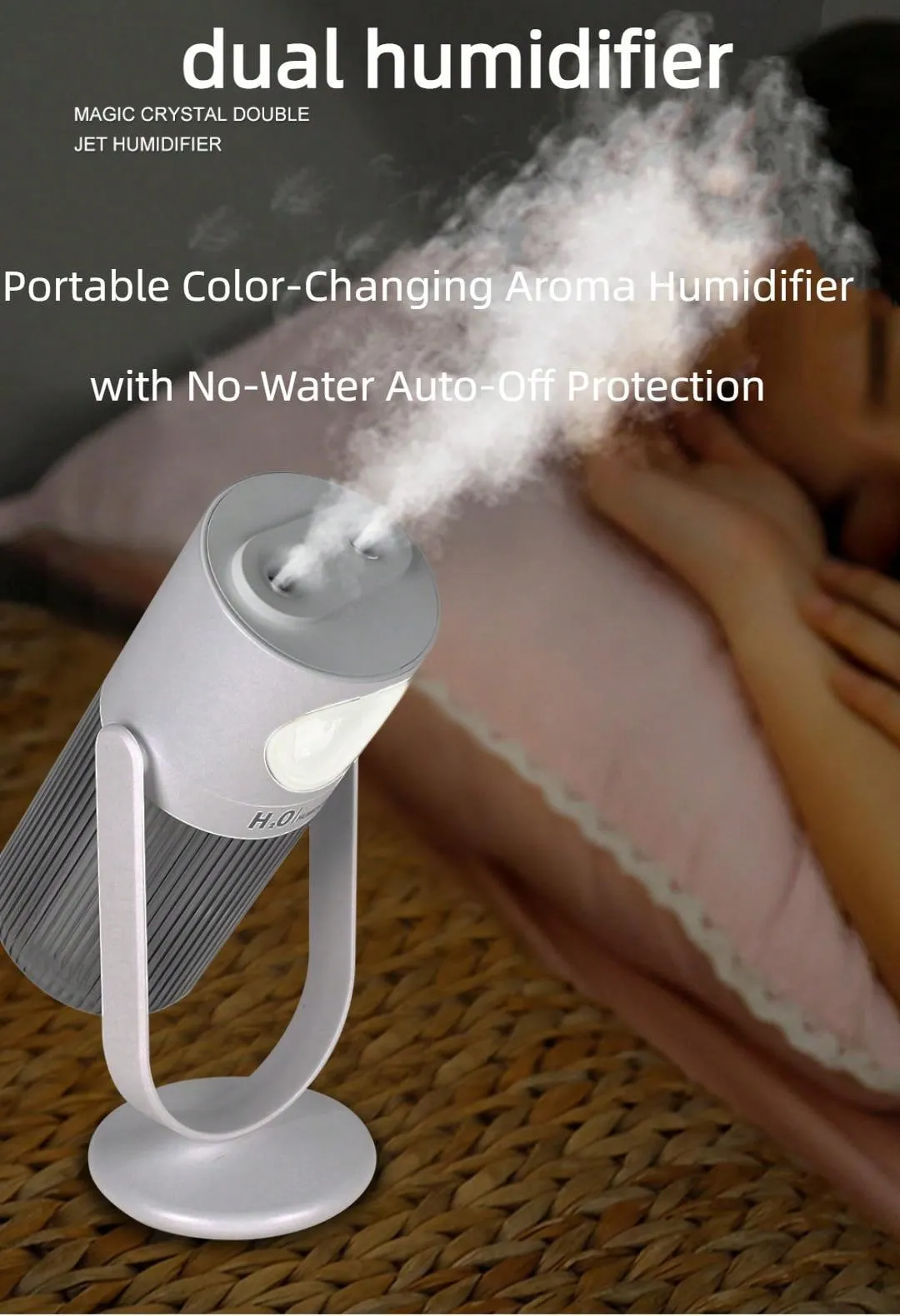 Mini Humidifier, Dual Mist Spray Humidify Device