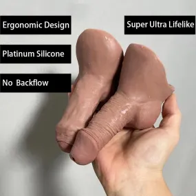 MRIMIN FTM Transgender Platinum Silicone Movable Testicles Packers STP Ultra-Lifelike Prosthetic-SUL08