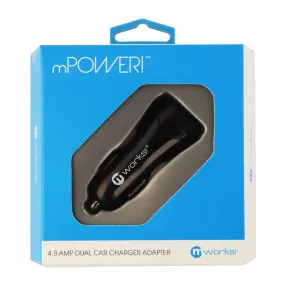 mworks! mPower Universal 3.4Amp Dual USB Car Charging Adapter - Gloss Black