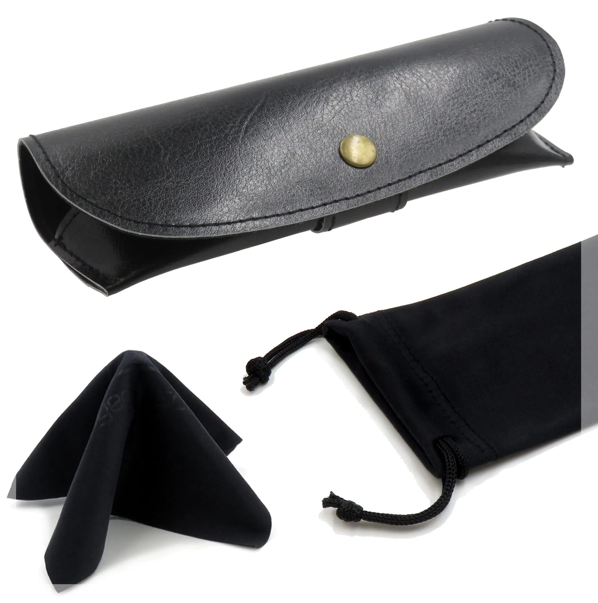 MyEyeglassCase Clip On Flip Up sunglasses Case Semi hard for sun clips with belt loop (IP875 Black)