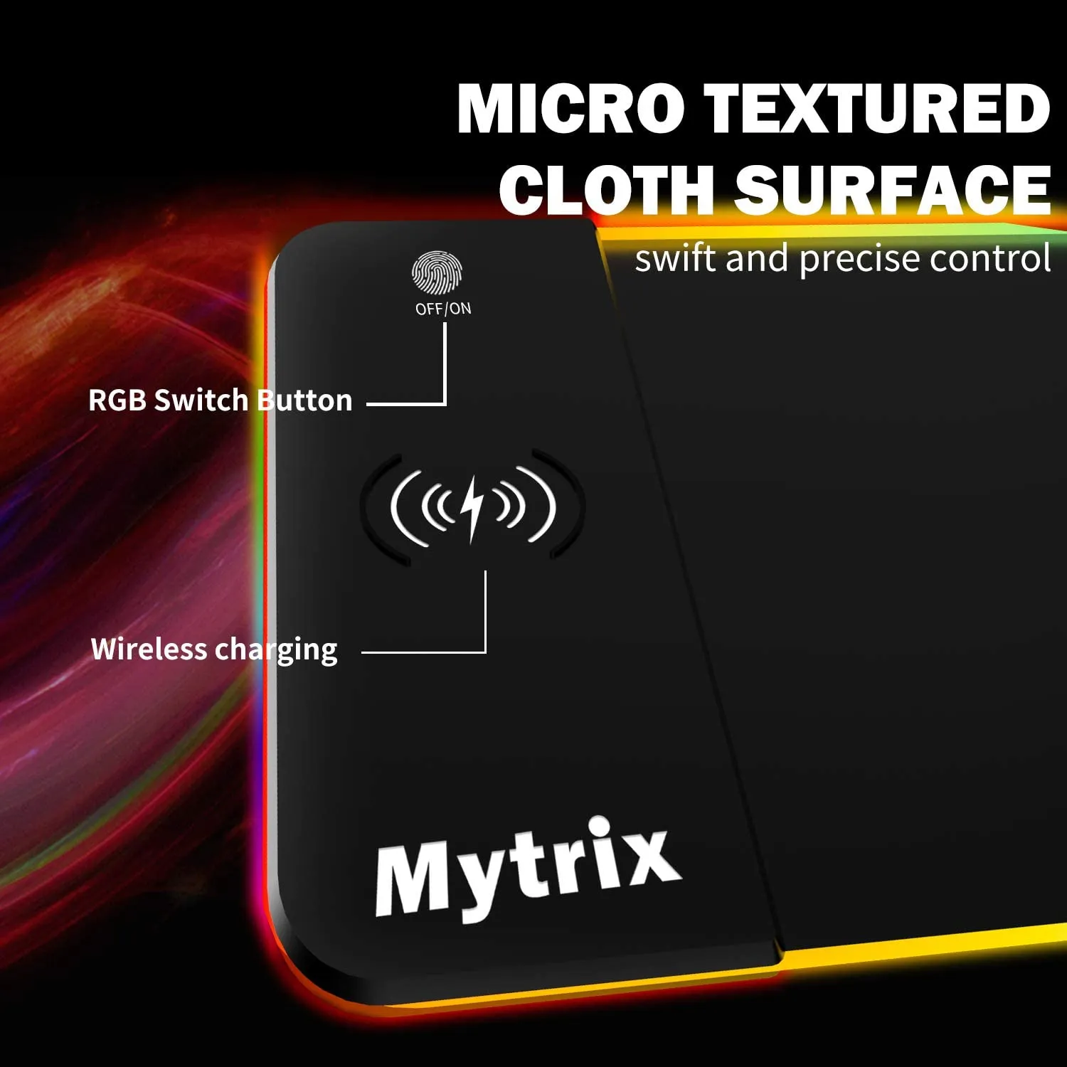 Mytrix Large RGB Wireless Charger Gaming Mouse Pad