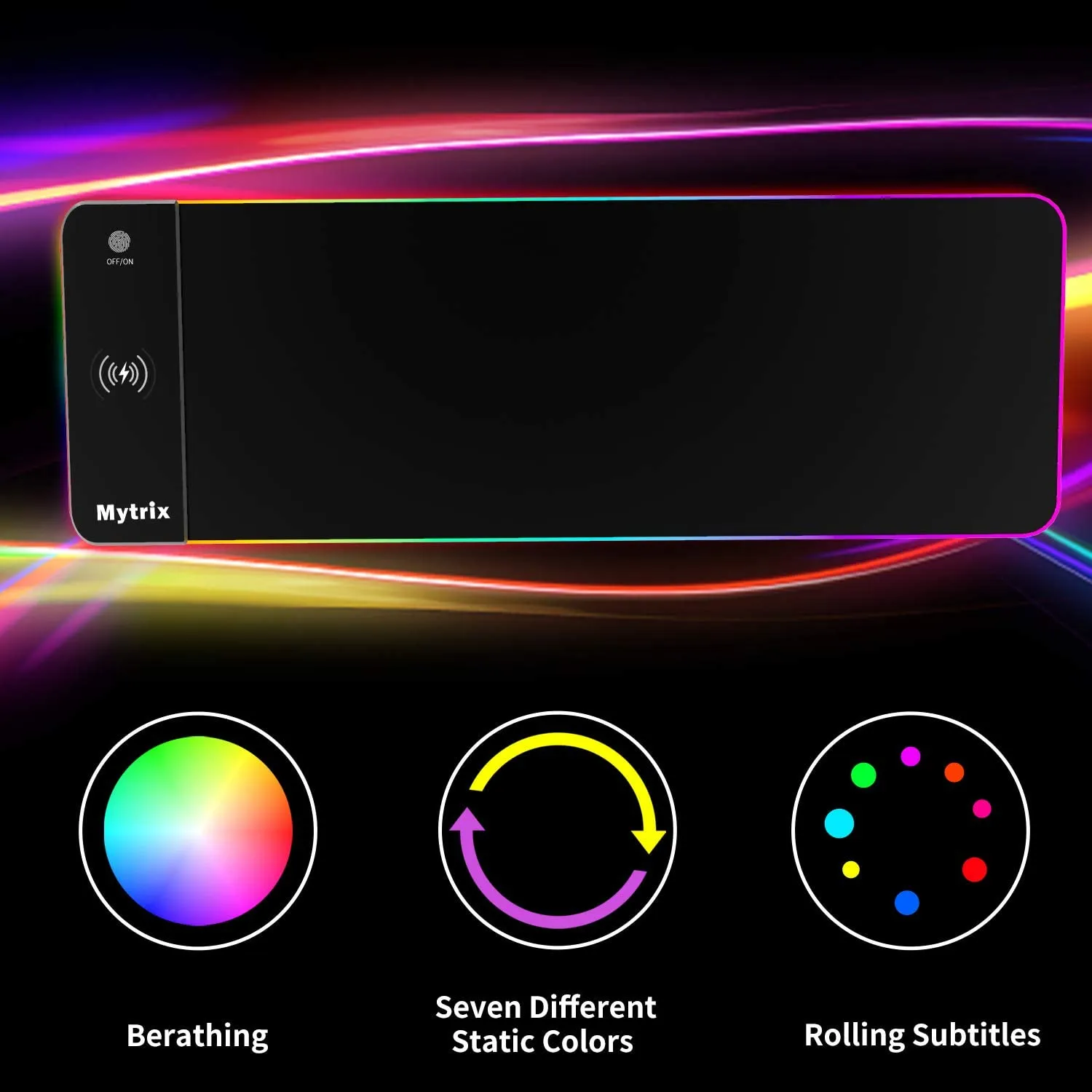 Mytrix Large RGB Wireless Charger Gaming Mouse Pad