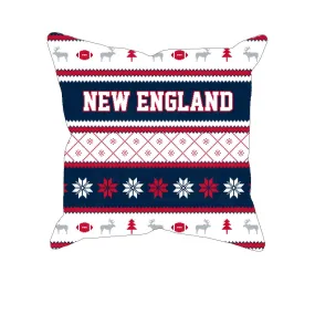 New England Ugly Christmas Football Fan Pillow, Unique Custom Decor Gift Pillows for Football fans, Pillow Gifts for Men and Women