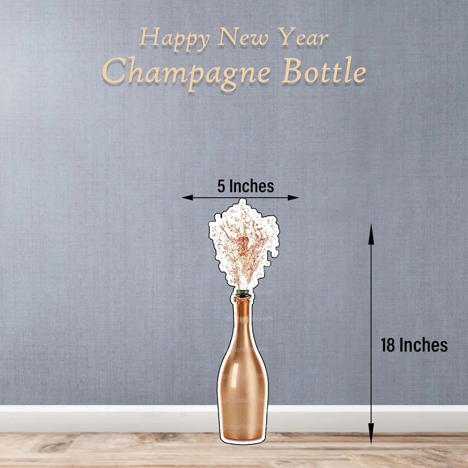 New Year Celebration Champagne Cutout