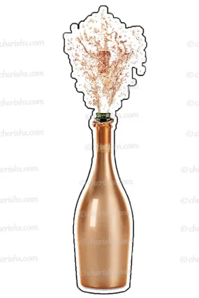 New Year Celebration Champagne Cutout