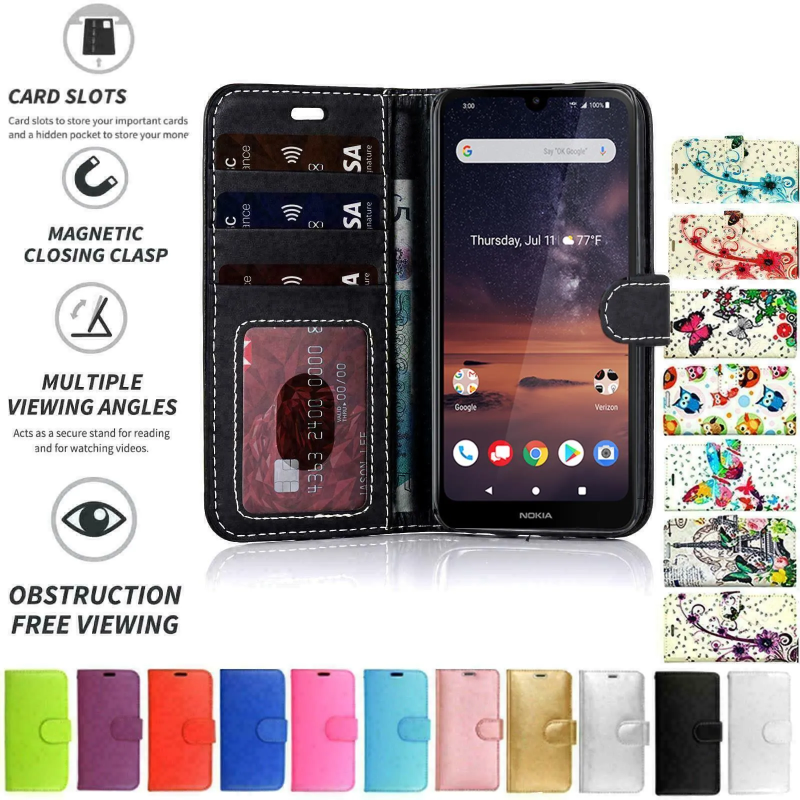 Nokia 7.1 Flip Folio Book Wallet Case