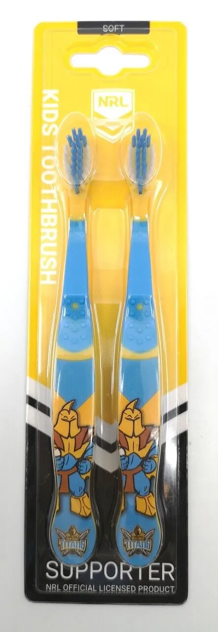 NRL Mascot Kids Toothbrush - Gold Coast Titans - Soft