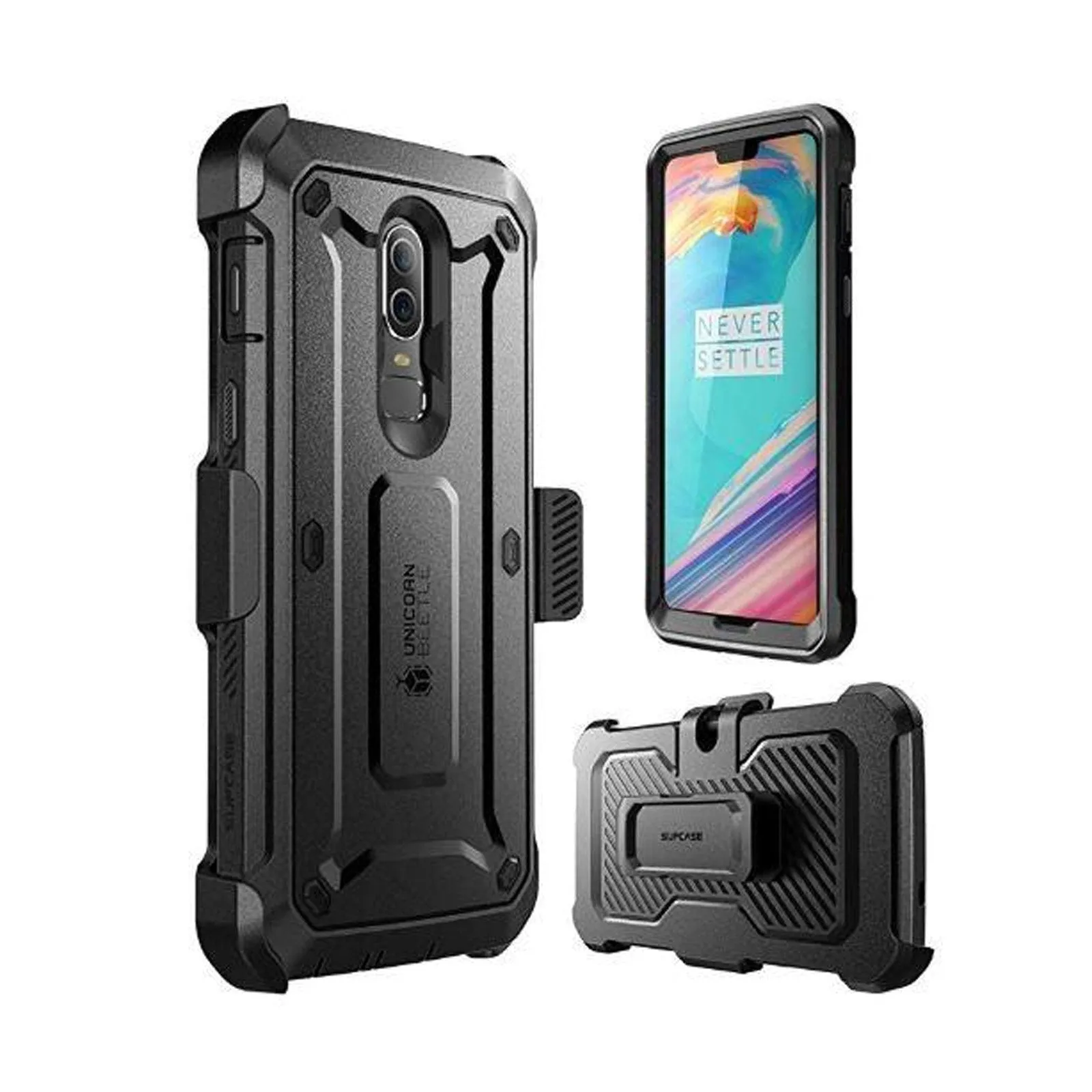 OnePlus 6 Unicorn Beetle Pro Rugged Holster Case-Black