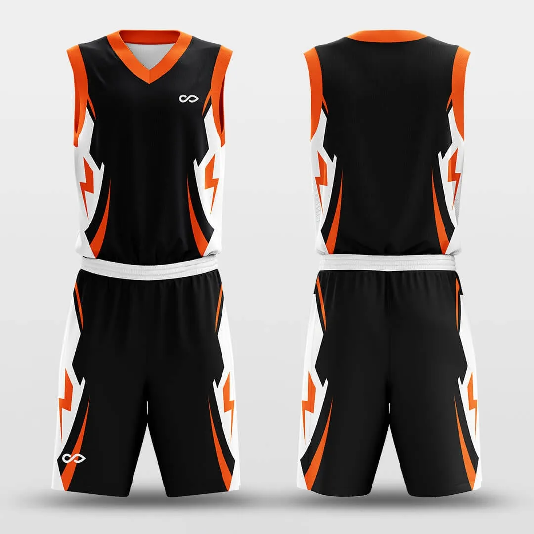 Orange Lightning - Customized Basketball Jersey Set Sublimated