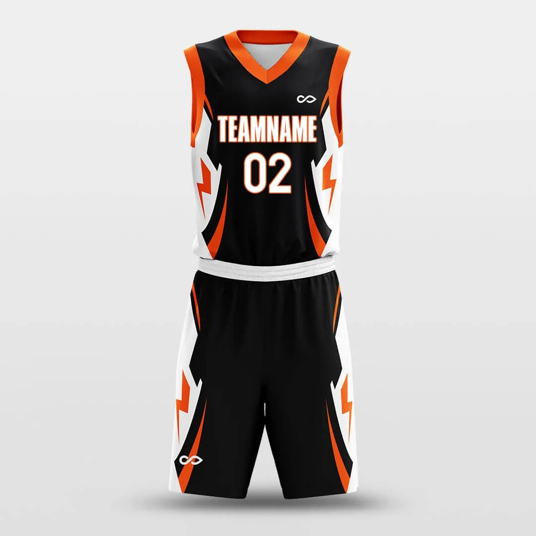 Orange Lightning - Customized Basketball Jersey Set Sublimated