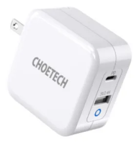 PD8002 CHOETECH 65W 2-Port PD Charger GaN Tech USB C Foldable Fast Charging Adapter