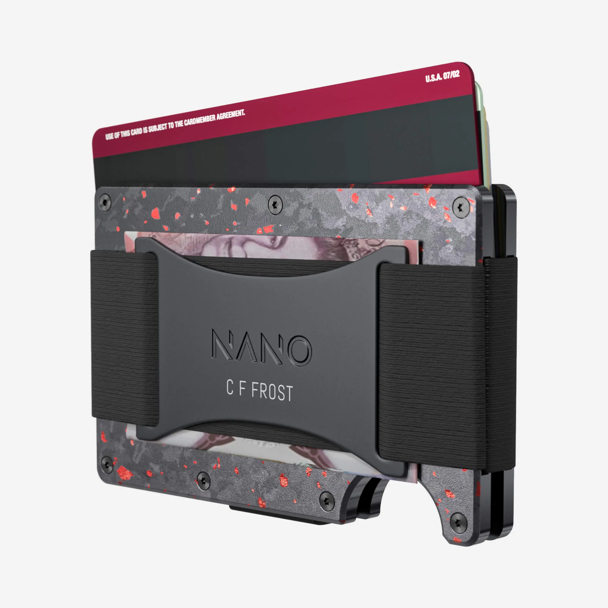 Personalised Cash Strap Wallet (Nero/Rosso)