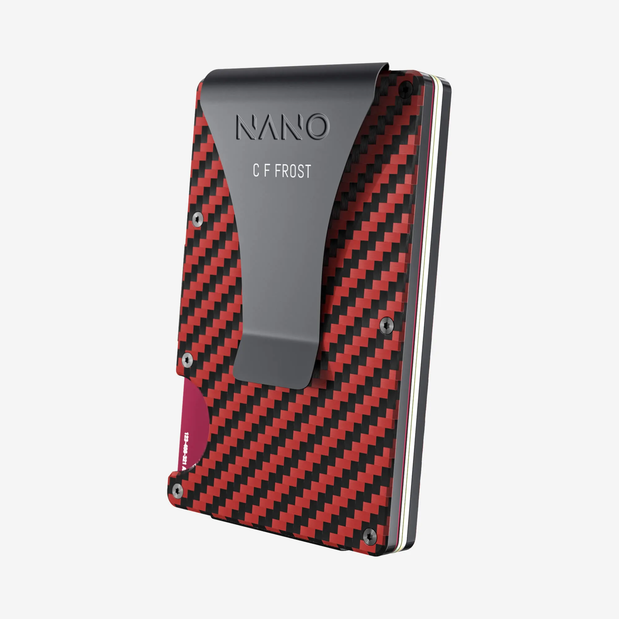 Personalised Money Clip Wallet (Diablo Red/Stealth Black)