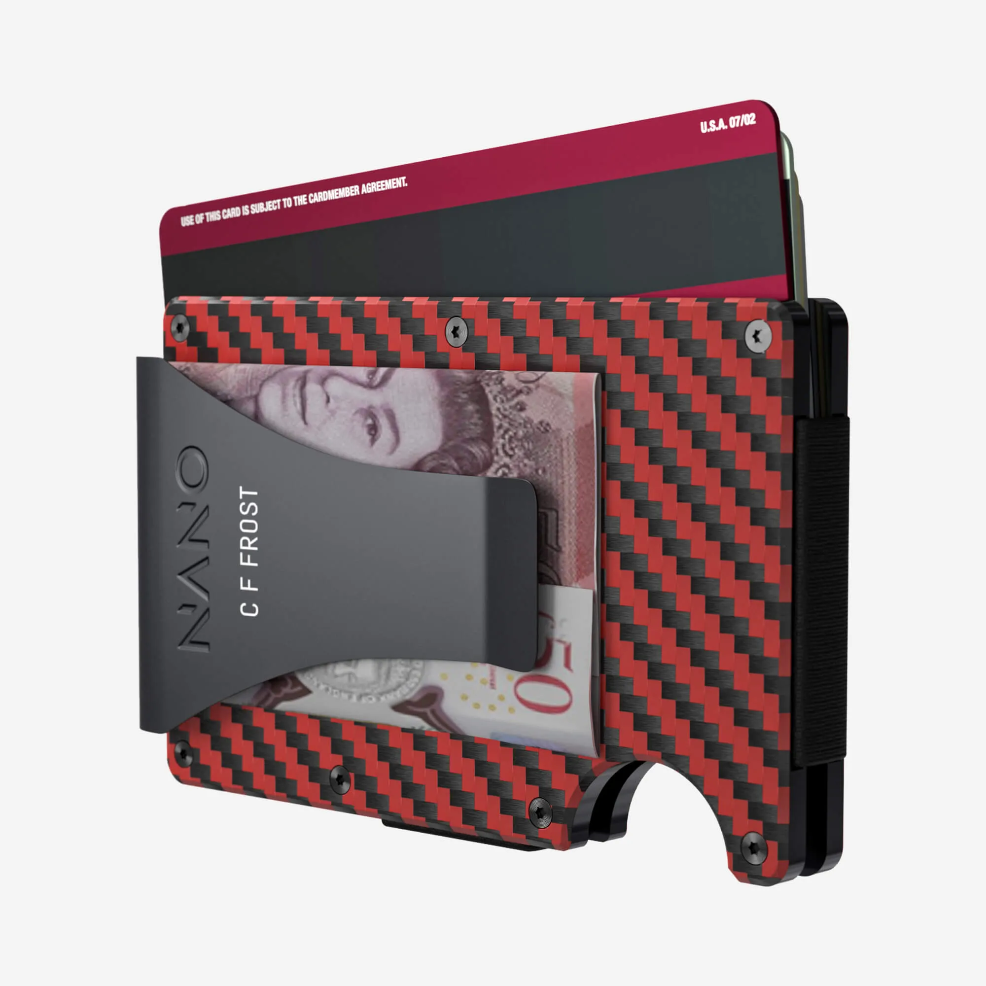 Personalised Money Clip Wallet (Diablo Red/Stealth Black)