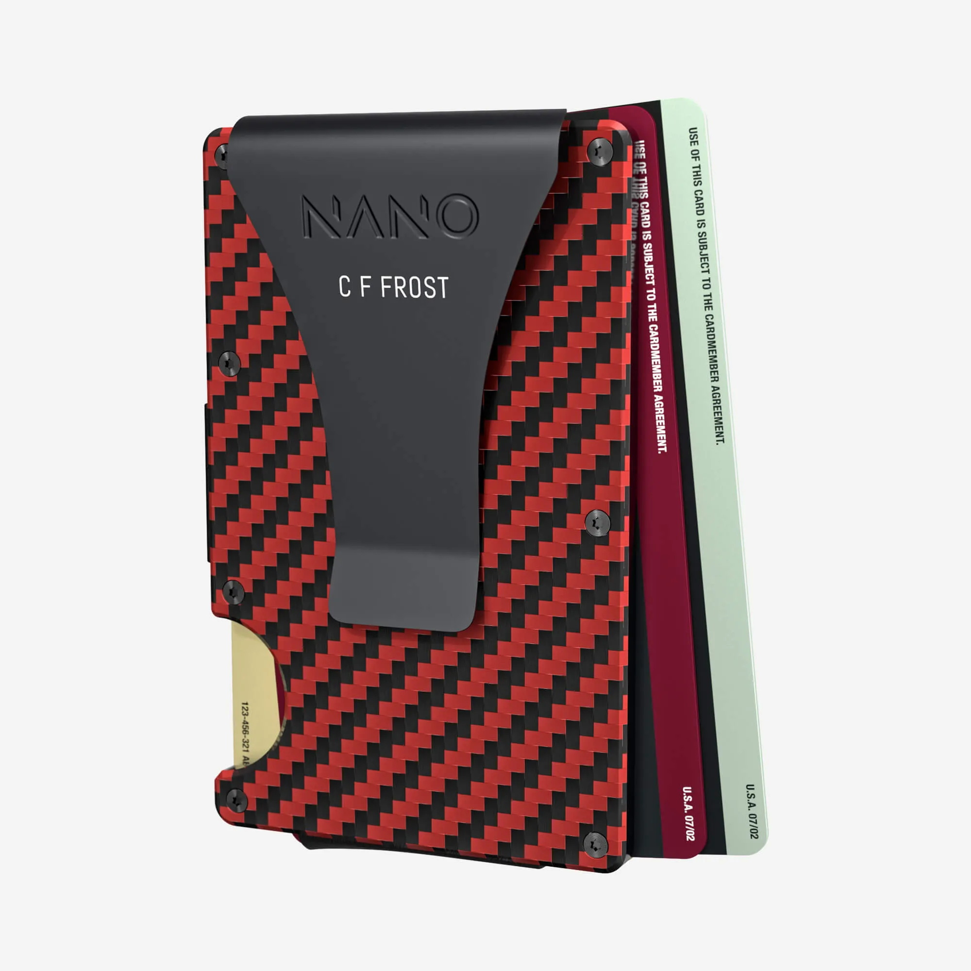 Personalised Money Clip Wallet (Diablo Red/Stealth Black)