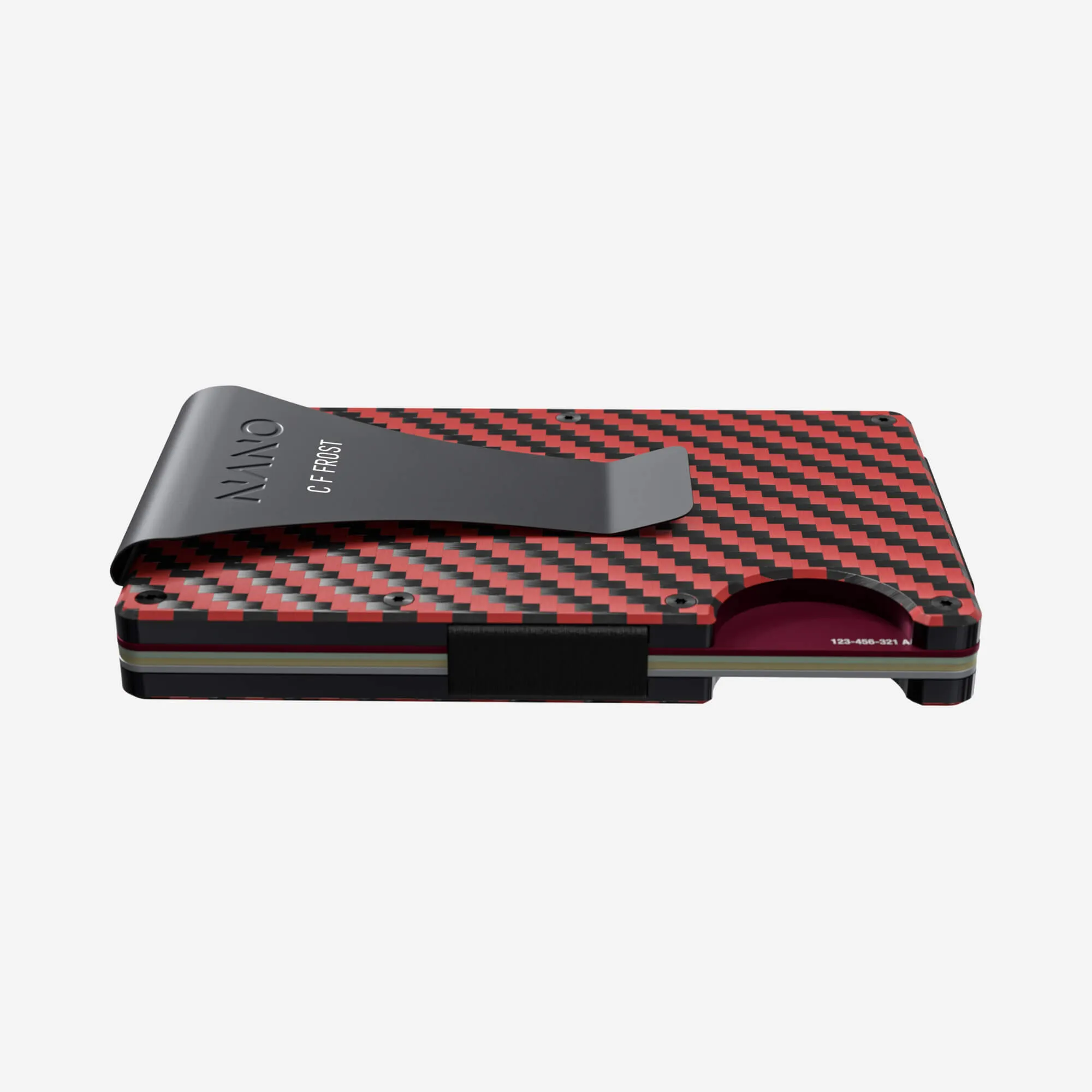 Personalised Money Clip Wallet (Diablo Red/Stealth Black)