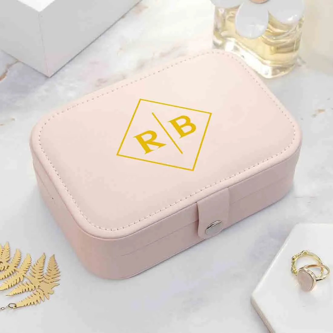 Personalized Jewellery Box Monogrammed Portable Travel Trinklet Organizer for Women