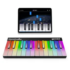 PianoProdigy: 24-Key Smart Wireless MIDI Keyboard - Portable Learning Piano with Light-Up Keys