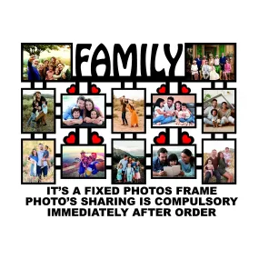 Plan To Gift Medium Density Fibreboard 12 Rectangular Photos Customized Family Or Name Collage Frame|Customized For Anniversary, Birthday And All Occasions Frame With Name 12X18 Inch,Wall Mount,Blue