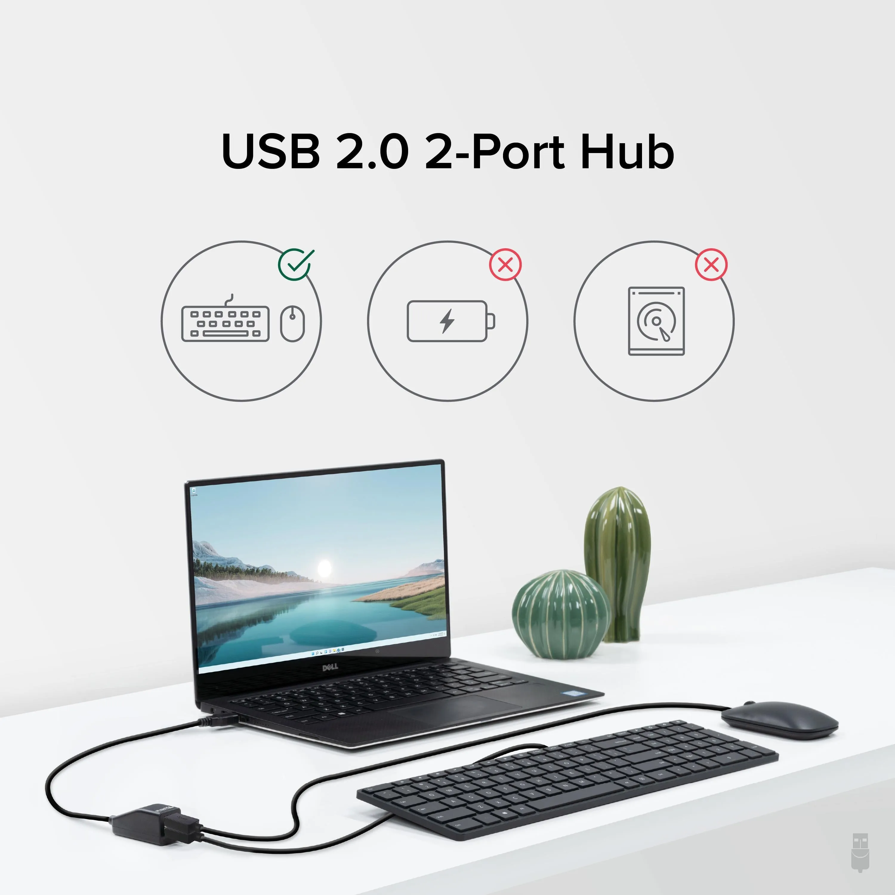 Plugable USB 2.0 2-Port Hub/Splitter