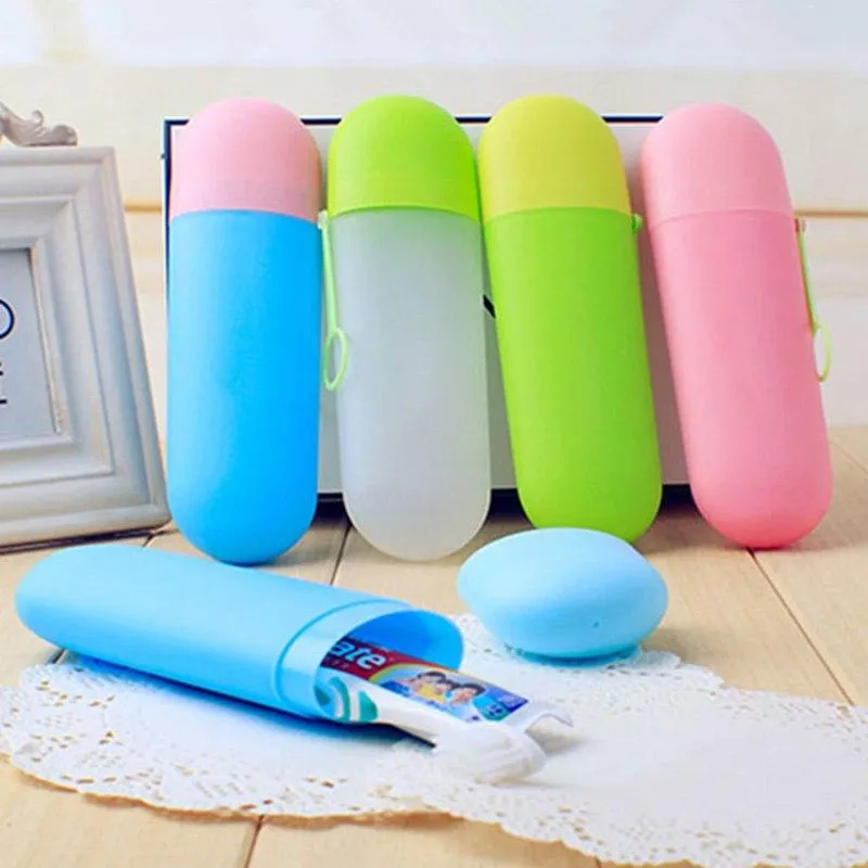 Portable Toothpaste and Toothbrush Case