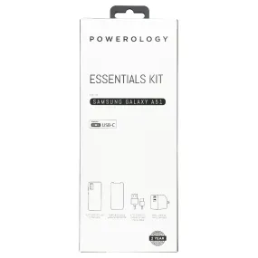 Powerology Essentials Kit w/ Case and Power for Samsung Galaxy A51 - Clear