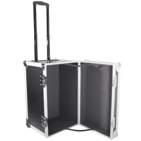 ProX T-UTIHW MK2 Rolling Utility 100 LP Vinyl Records Case W/ Retractable Handle and Low-Profile Recessed Wheels 17" x 24.5" x 15" Exterior