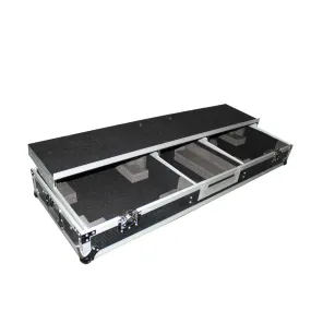 ProX XS-TMC1012WLTFSTND Flight Case DJ Coffin for 10" or 12" Mixer and 2 1200 style Turntables in Standard Mode W-Wheels and Laptop Shelf