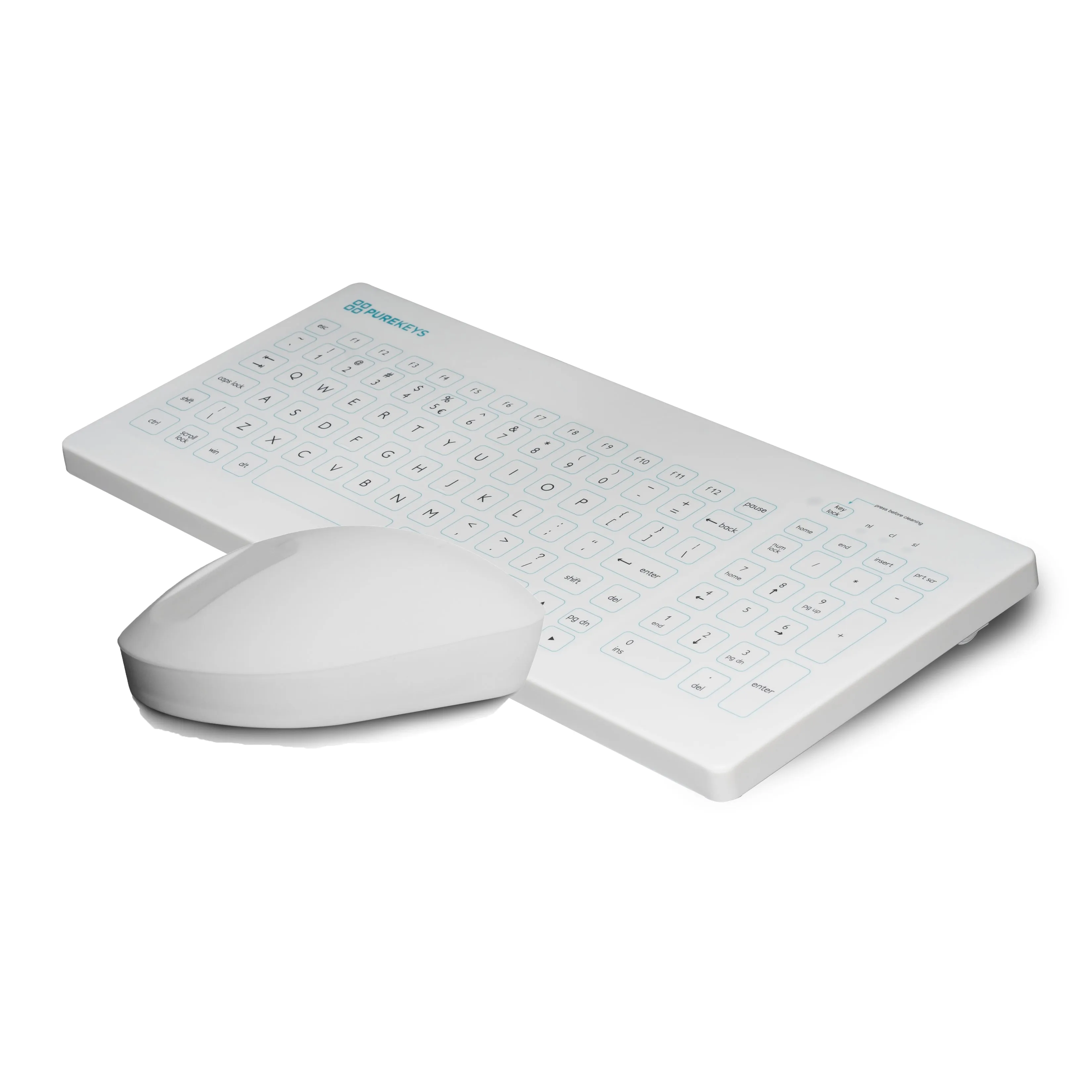 Purekeys Wireless Compact Medical Keyboard and Mouse Set