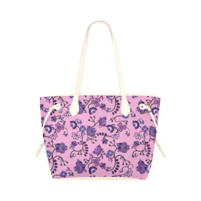 Purple Floral Amour Clover Canvas Tote Bag