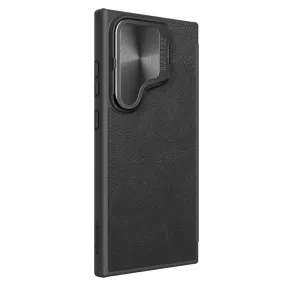 Qin PU Leather Flip Wallet Phone Case With Camera Holder Bracket For Samsung Galaxy S24