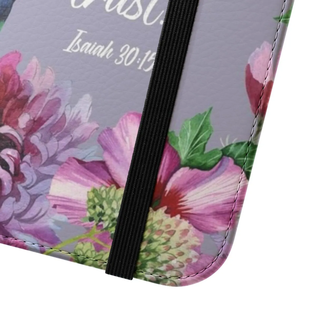 "Flip Cover Phone Case with Hummingbirds and Flowers Design"