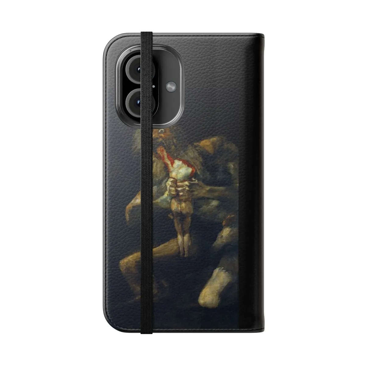 "Macabre Art Flip Cover Phone Case Inspired by Francisco Goya's 'Saturn Devouring His Son'"