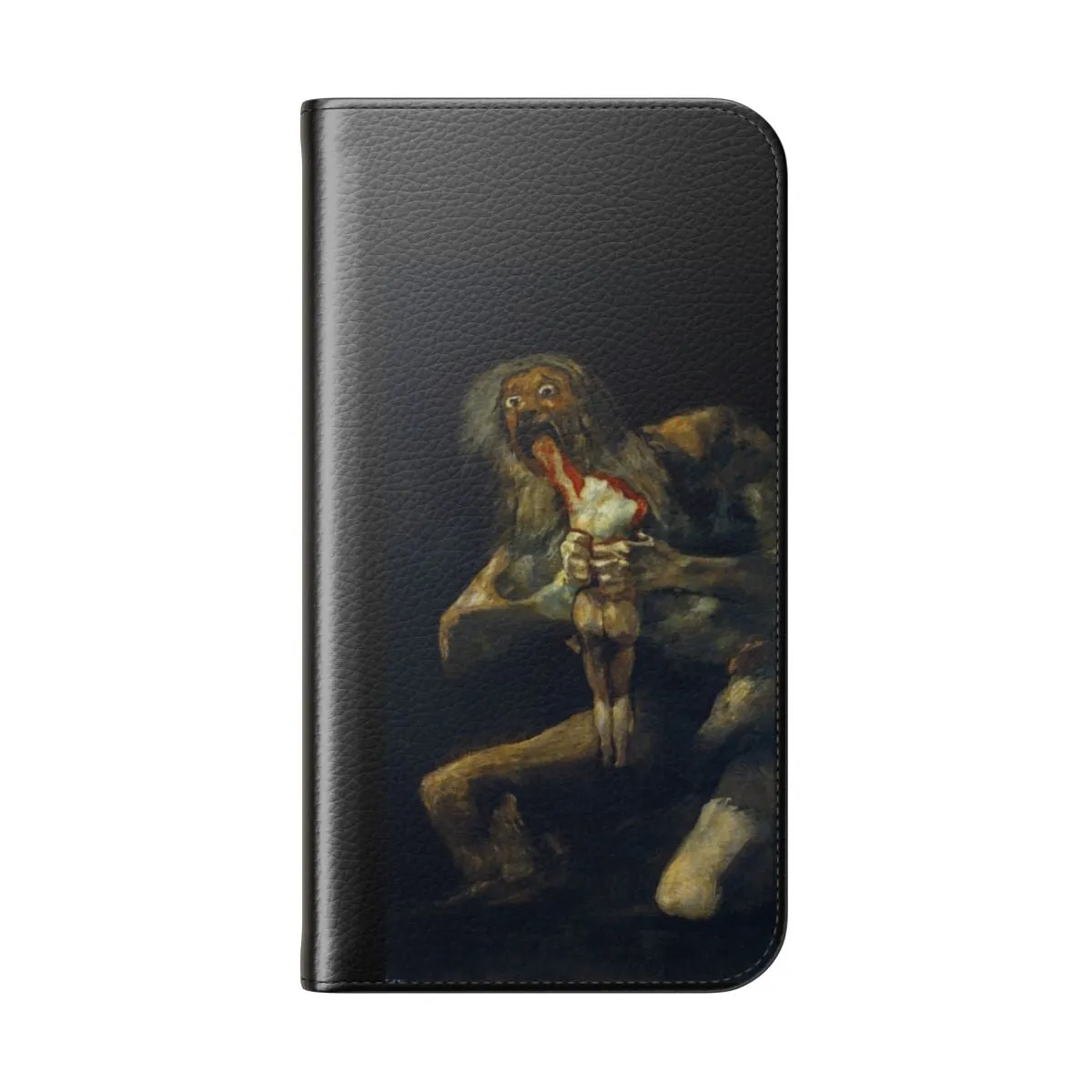 "Macabre Art Flip Cover Phone Case Inspired by Francisco Goya's 'Saturn Devouring His Son'"