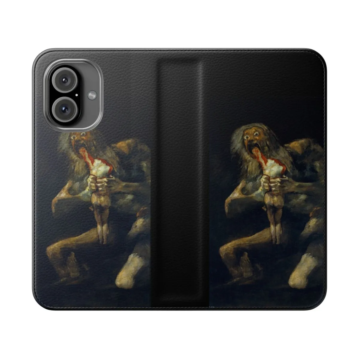 "Macabre Art Flip Cover Phone Case Inspired by Francisco Goya's 'Saturn Devouring His Son'"