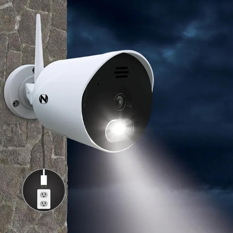 Refurbished Wide Angle Wi-Fi IP (Plug In) 1080p Spotlight Camera with 2-Way Audio