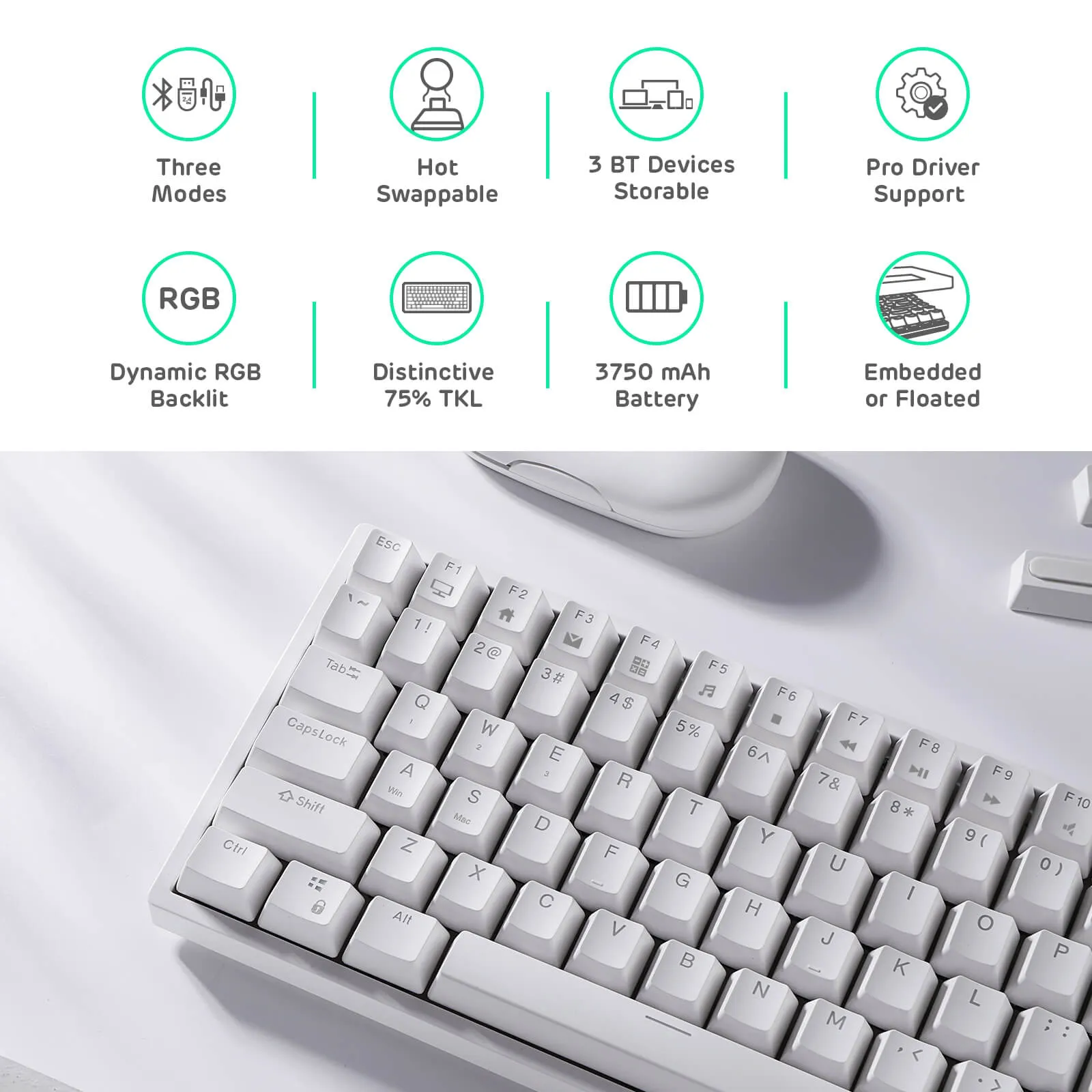 RK84 75% Wireless Mechanical Keyboard (Open-Box)