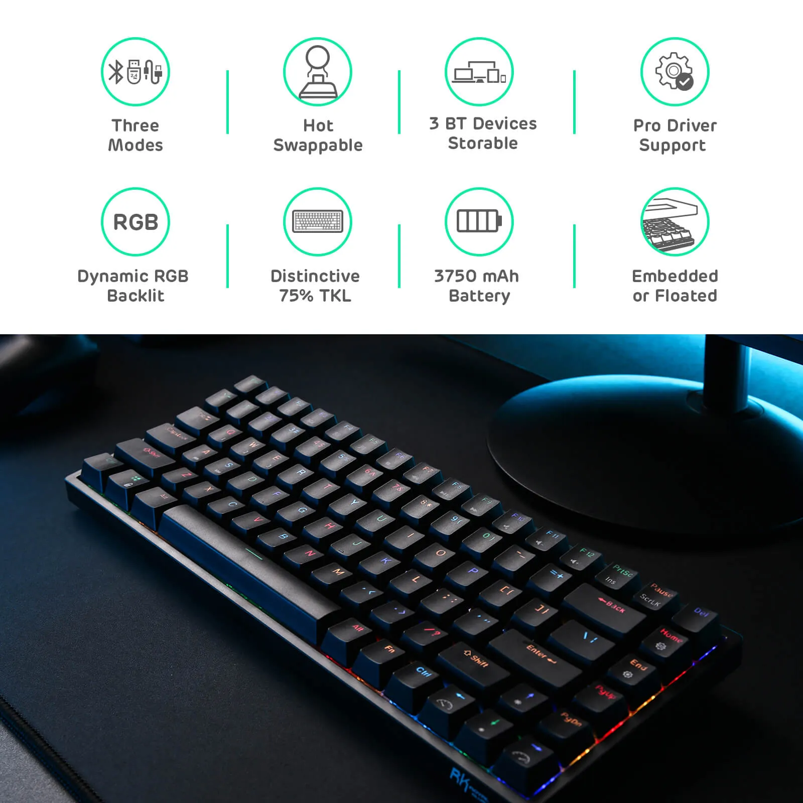 RK84 75% Wireless Mechanical Keyboard (Open-Box)