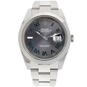 Rolex Datejust 41 126300 Wimbledon Slate Roman Dial Watch  TFJ-142508247