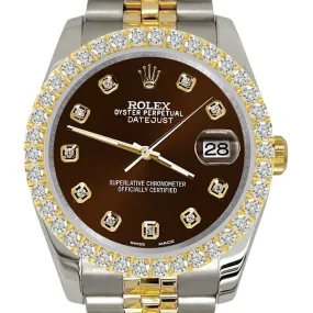 Rolex Datejust  Diamond Bezel/Chocolate Dial Jubilee Watch TFJ-142507957