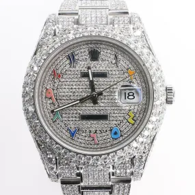 Rolex Datejust II 41MM Oyster Diamond-Paved Watch Rainbow Arabic Numeral   TFJ-142508113