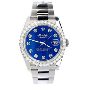 Rolex Datejust   Royal Blue MOP Dial with Custom Diamond Bezel   TFJ-142507929