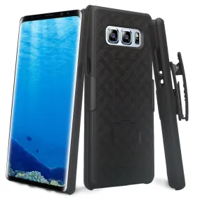 Samsung Galaxy Note 8 Case, Rugged Slim Rotating Swivel Lock Holster Shell Combo Case for Galaxy Note 8 - Black