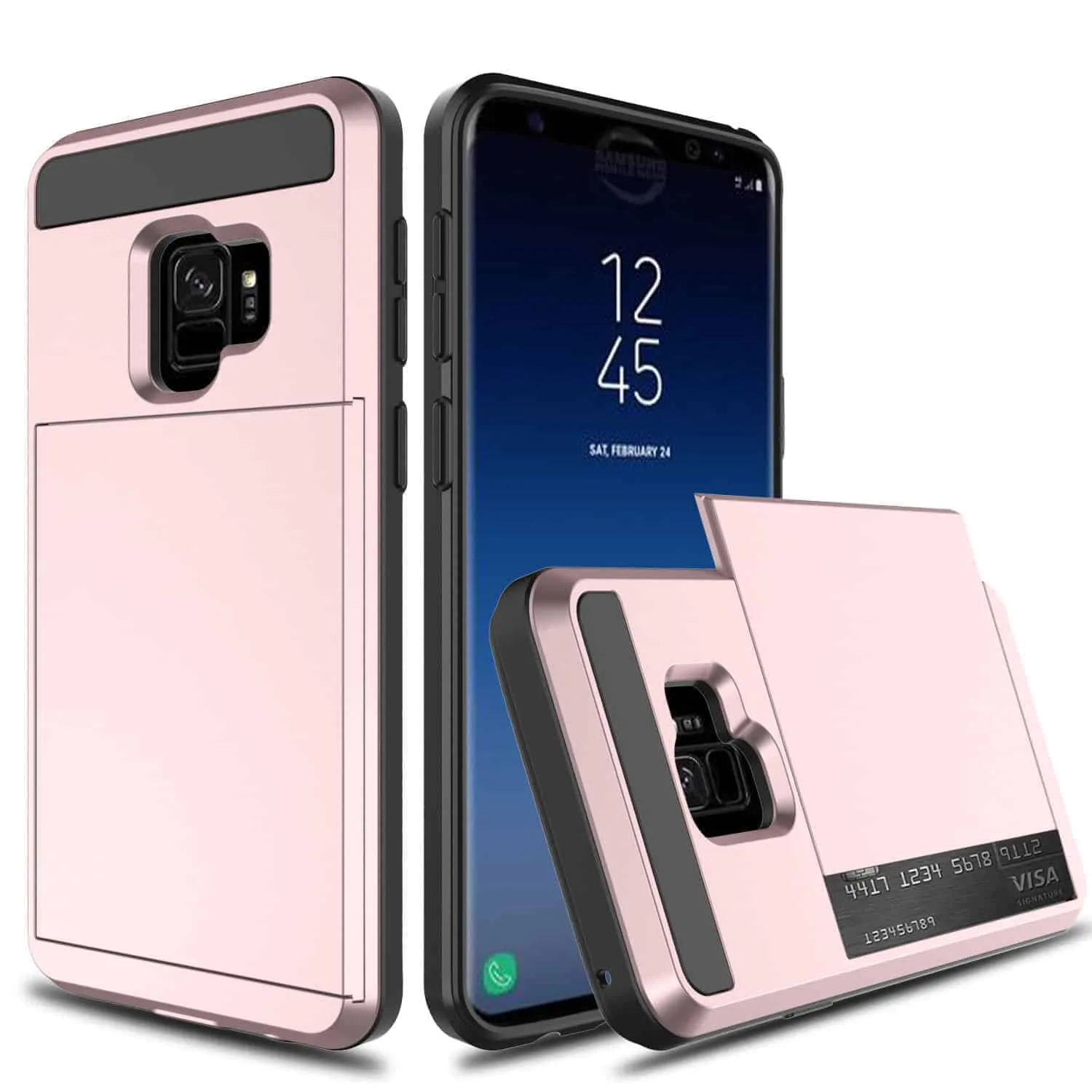 Samsung Galaxy S9 Credit Card Case Rose Gold