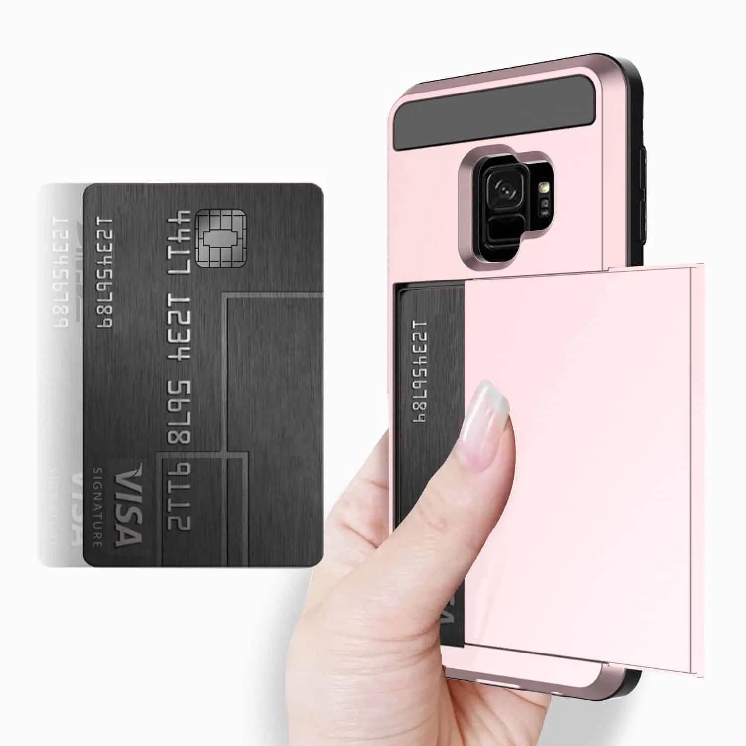 Samsung Galaxy S9 Credit Card Case Rose Gold